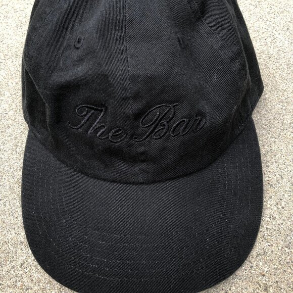 THE BAR Baseball Hat Men's Adjustable Cap Black Cotton - Picture 3 of 5